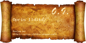 Opris Ildikó névjegykártya